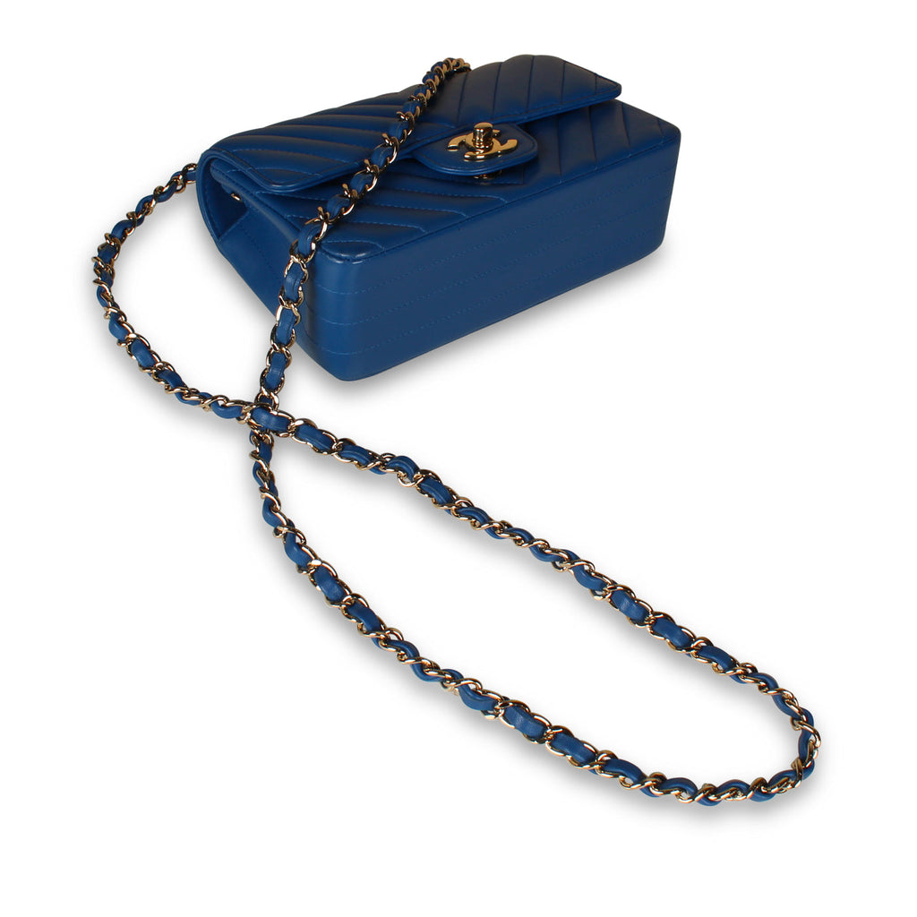 Chanel Classic Flap Bag - Mini Rectangular - Blue