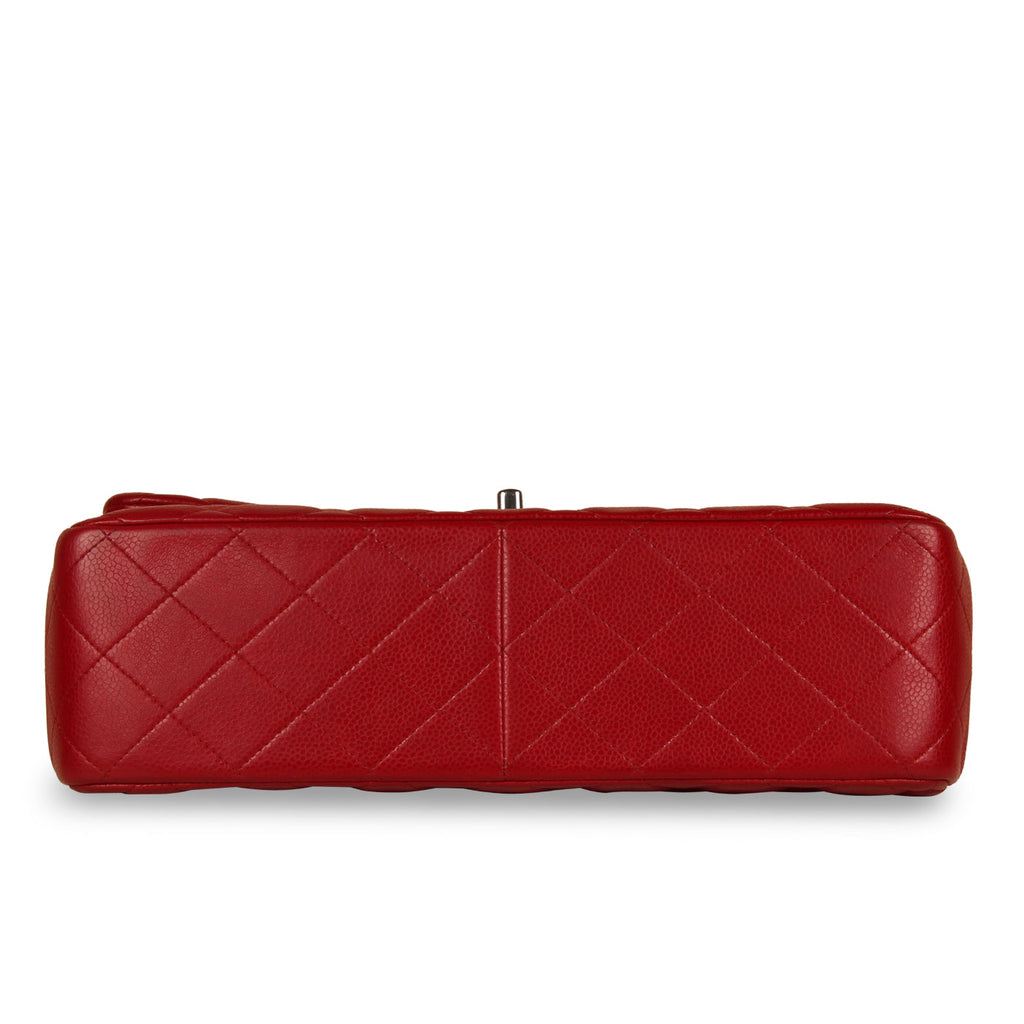 Classic Red Caviar Flap Bag - Jumbo