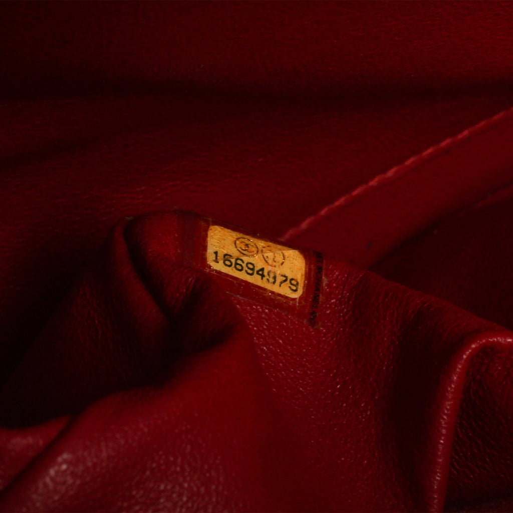 Classic Red Caviar Flap Bag - Jumbo