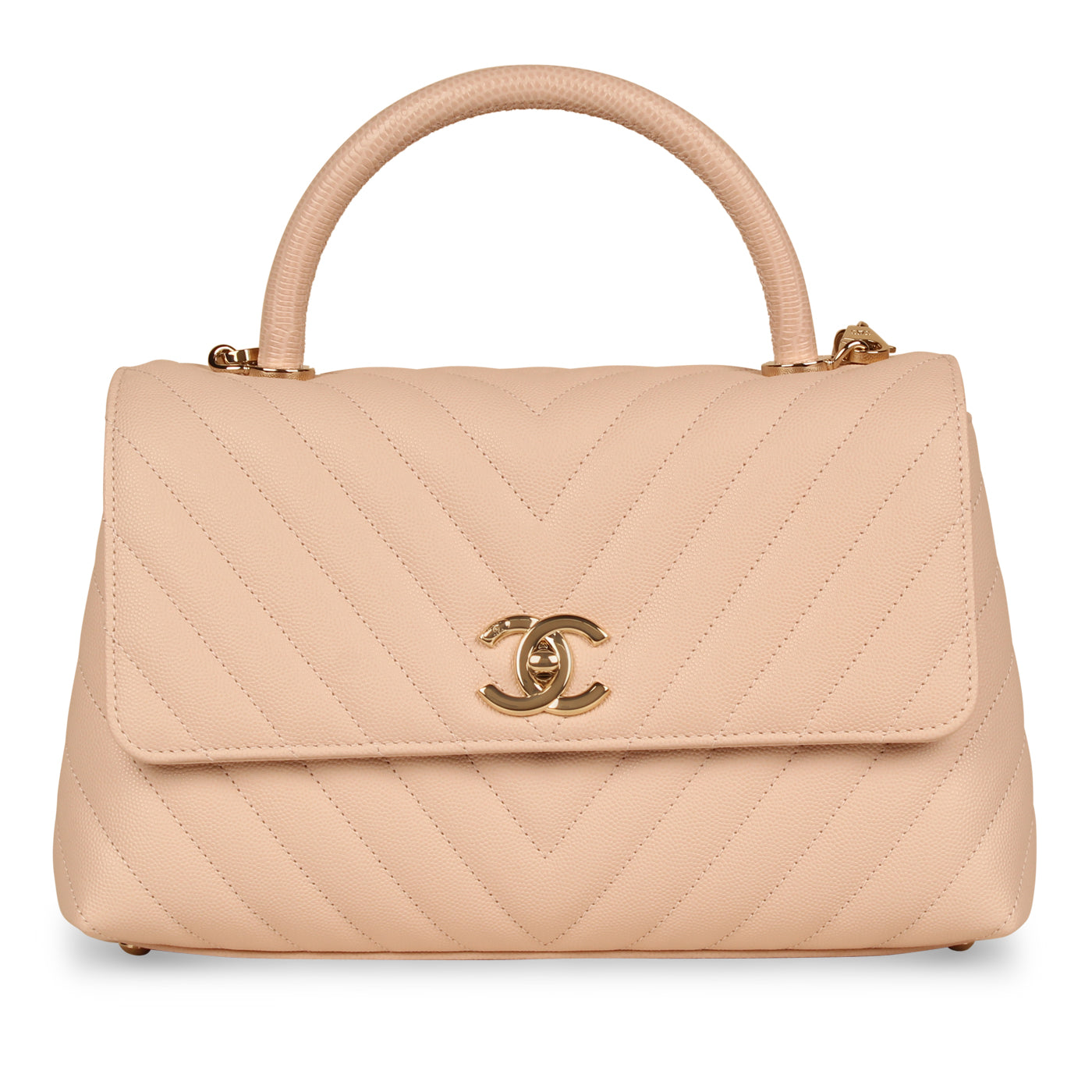 Pink Chevron Coco Top Handle - Medium