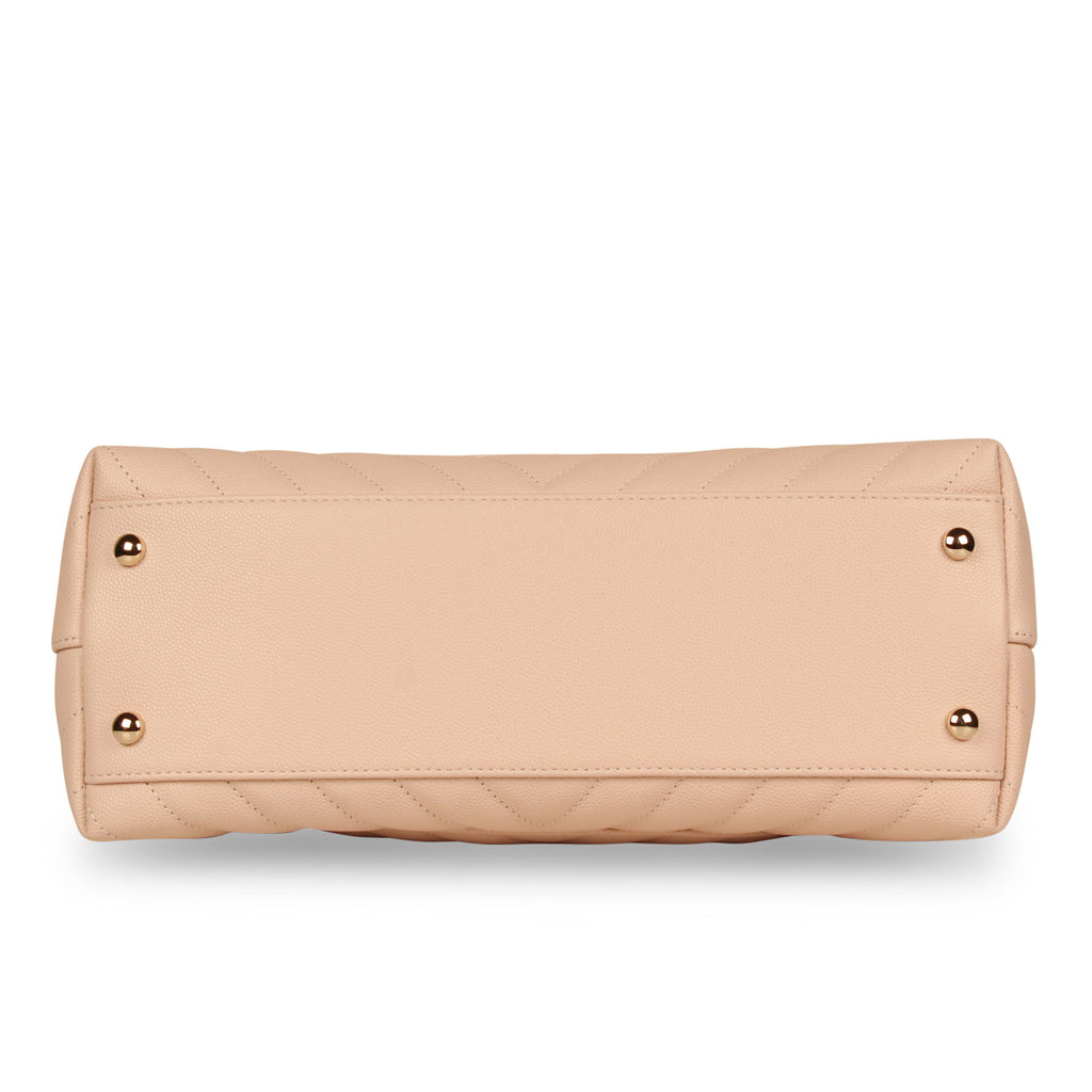 Pink Chevron Coco Top Handle - Medium