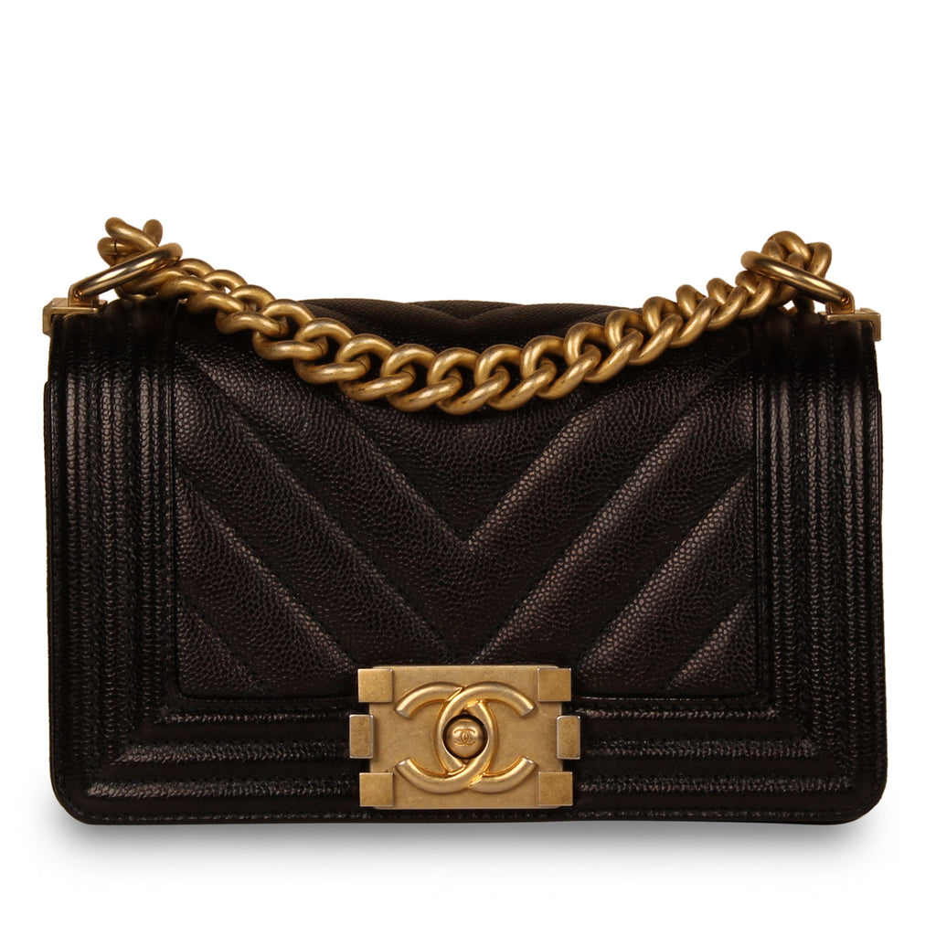 Boy Bag - Small Black Caviar
