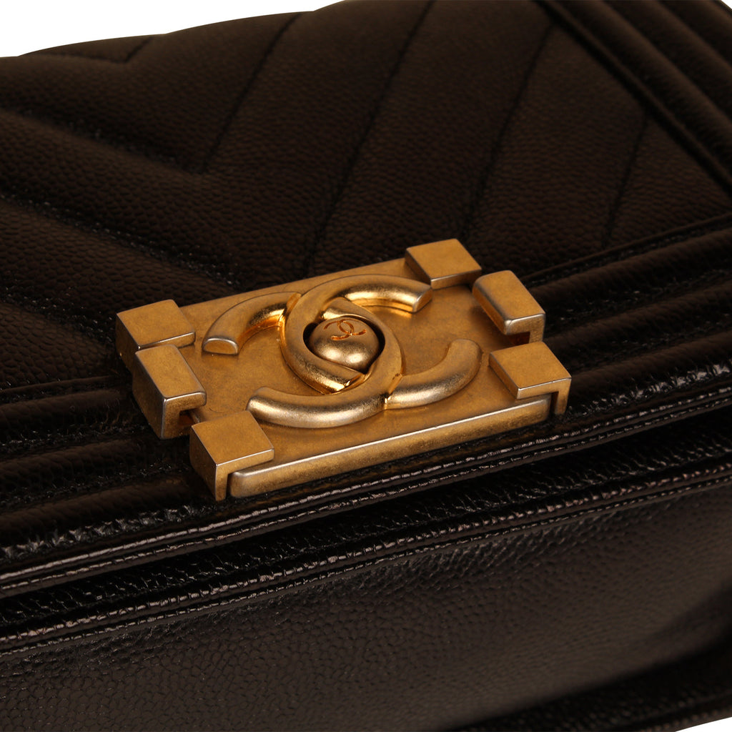 Boy Bag - Small Black Caviar