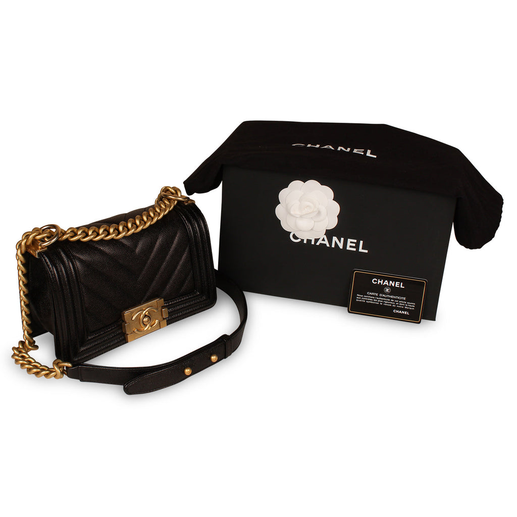 Boy Bag - Small Black Caviar