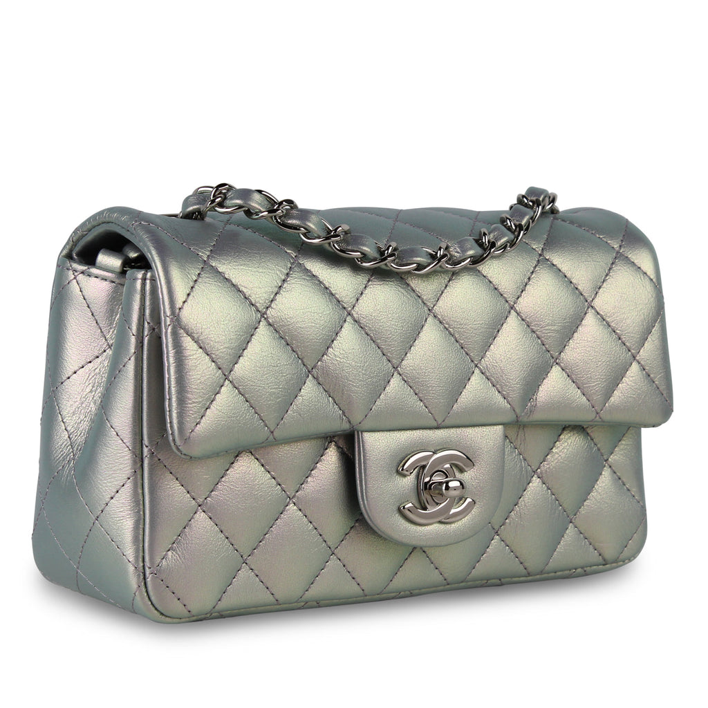 Chanel Mini Rectangular Flap Bag - Iridescent Silver