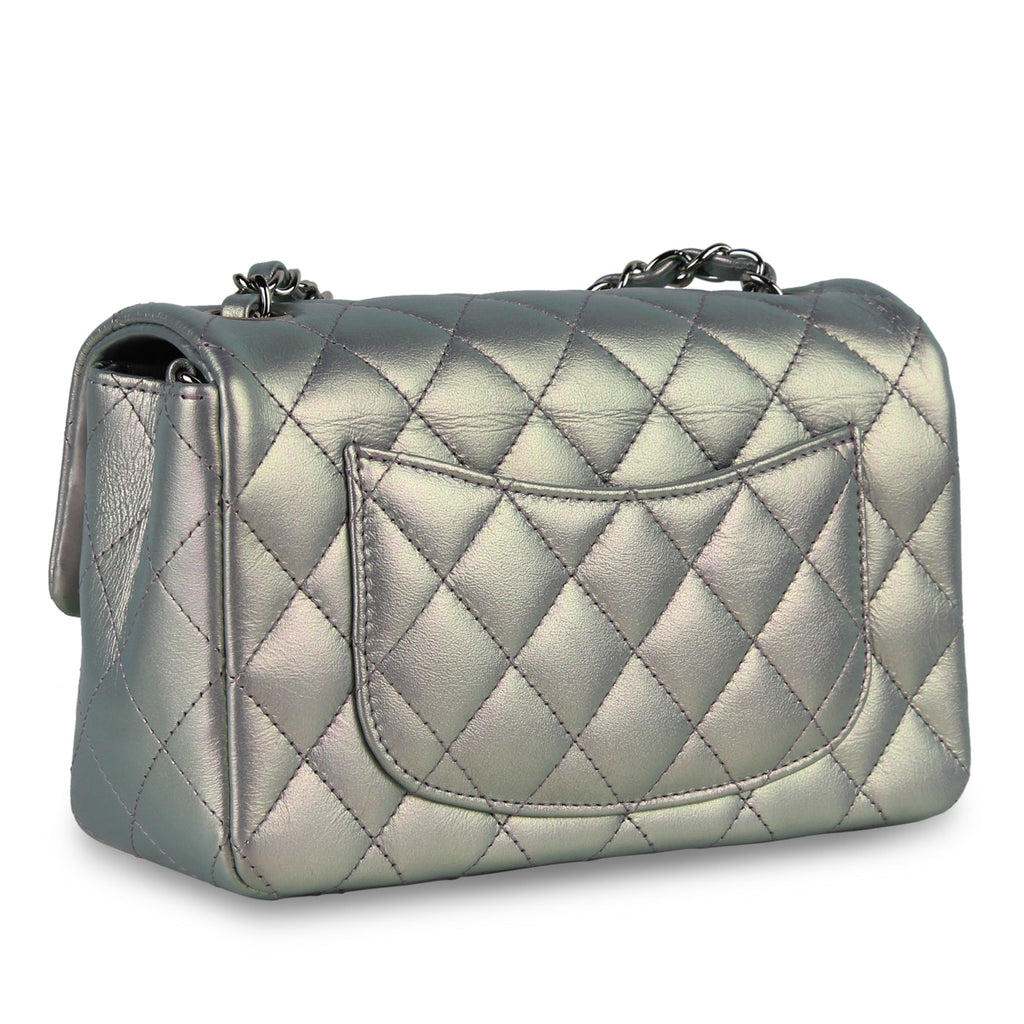 Chanel Mini Rectangular Flap Bag - Iridescent Silver