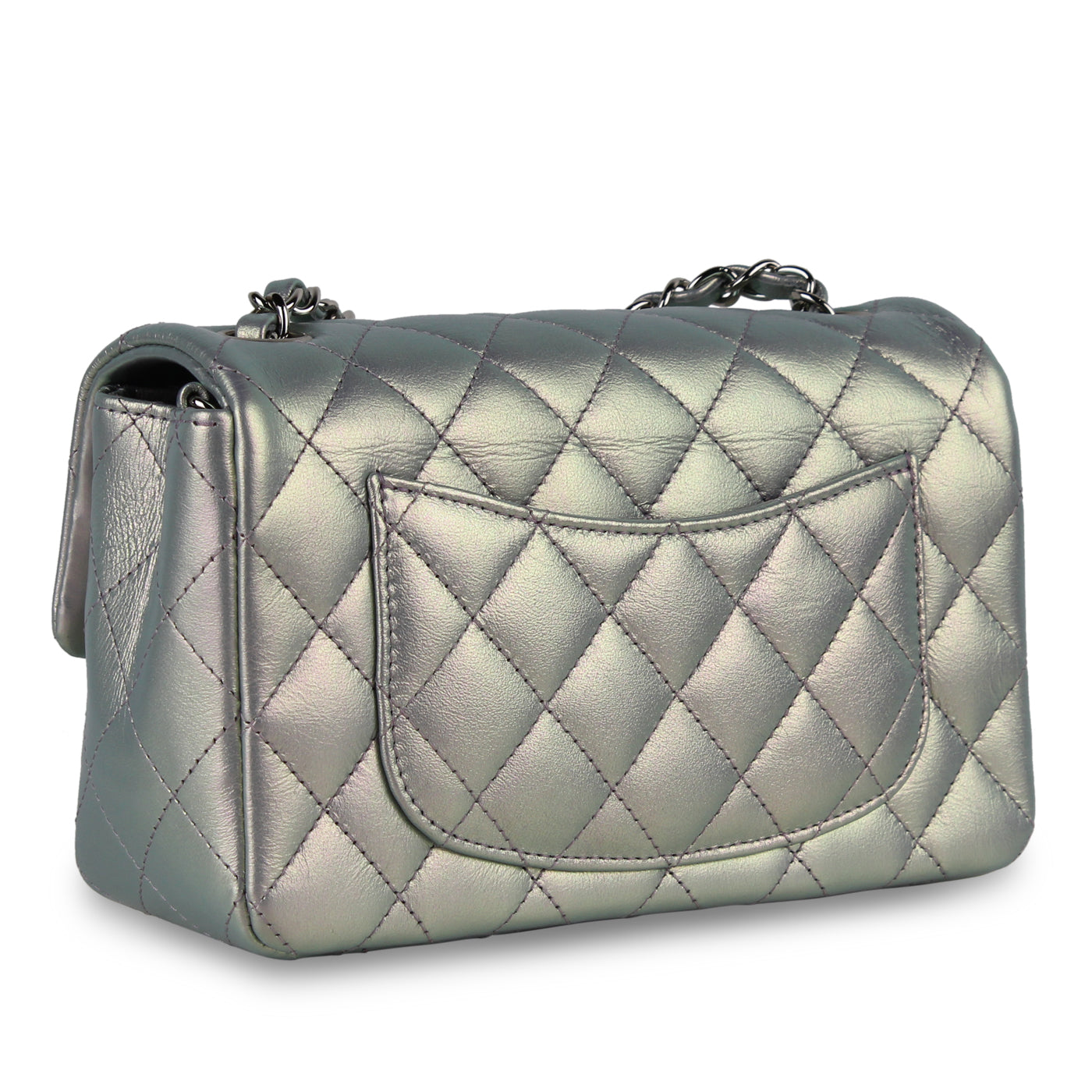 Chanel Mini Rectangular Flap Bag - Iridescent Silver