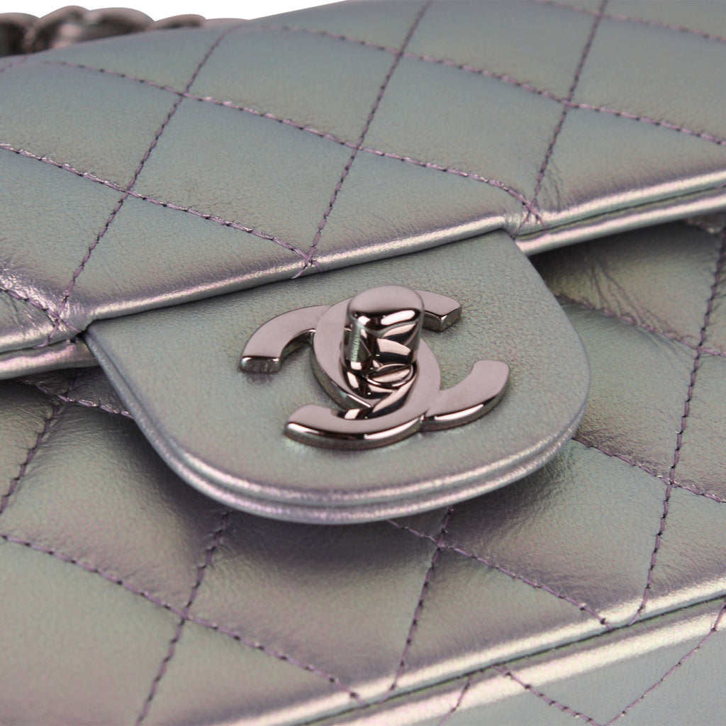 Chanel Mini Rectangular Flap Bag - Iridescent Silver