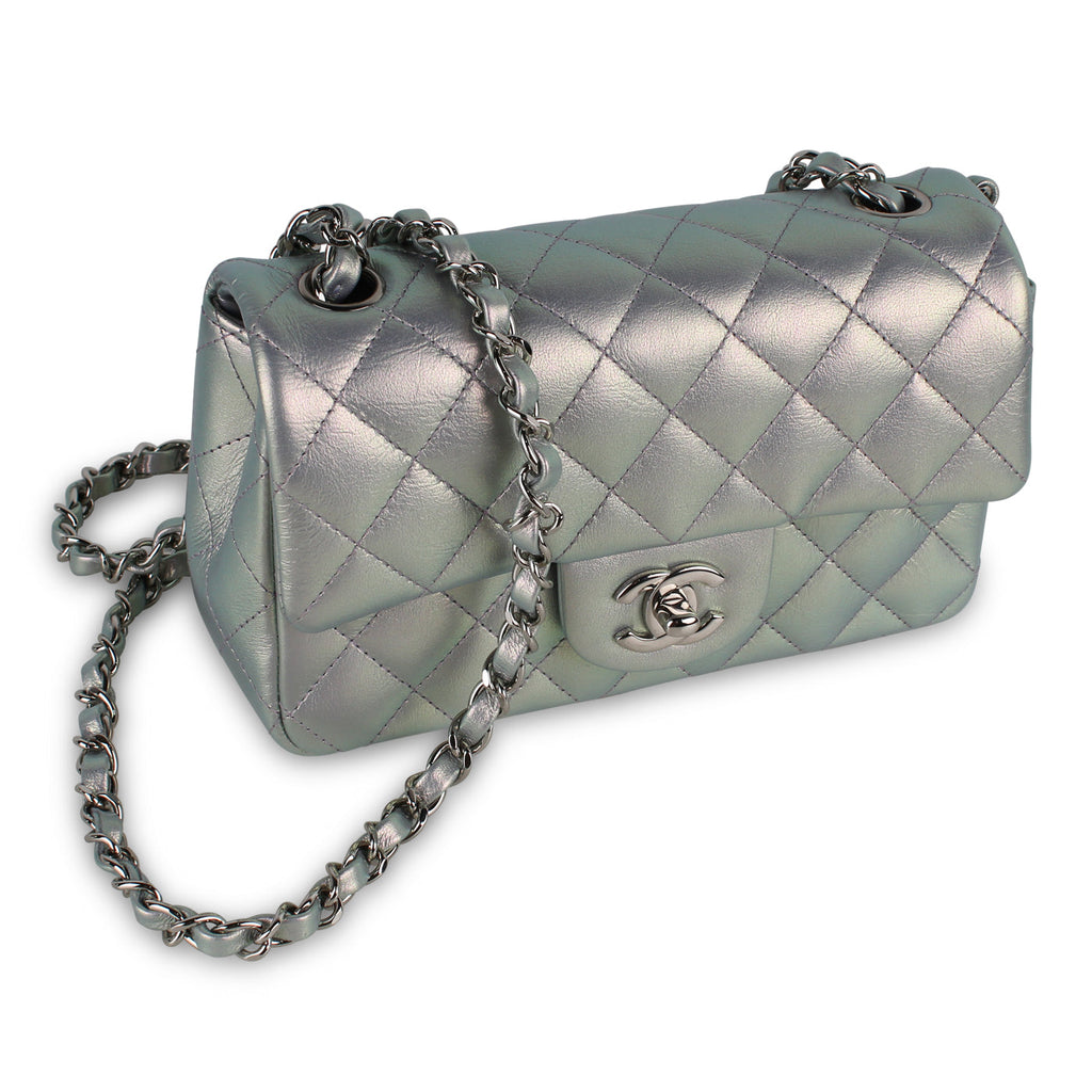 Chanel Mini Rectangular Flap Bag - Iridescent Silver