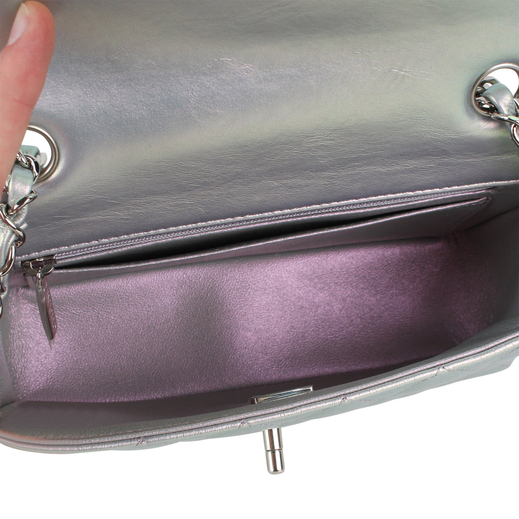 Chanel Mini Rectangular Flap Bag - Iridescent Silver