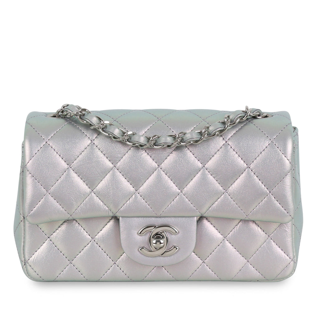 Chanel Mini Rectangular Classic Flap Bag - Iridescent Silver