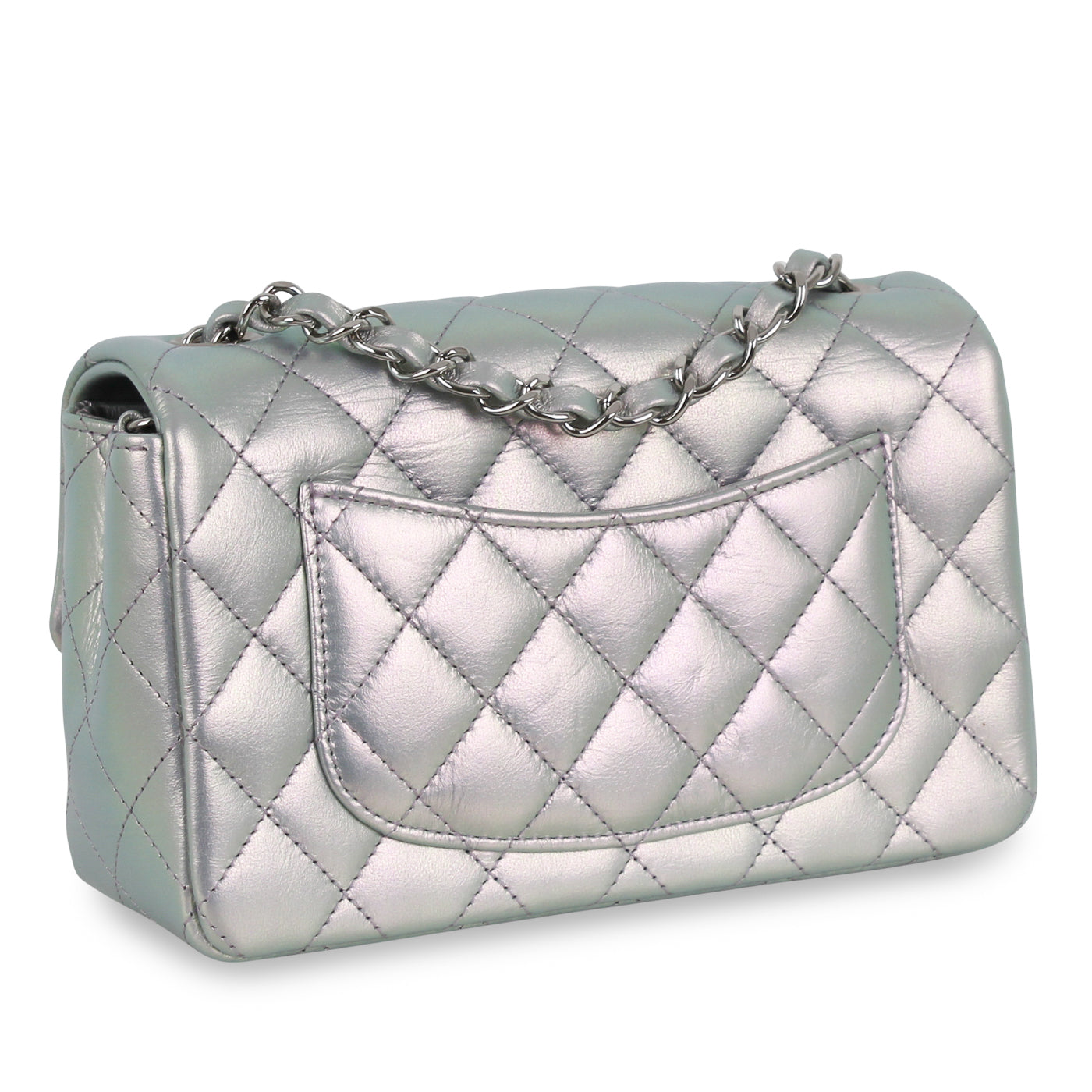 Chanel Mini Rectangular Classic Flap Bag - Iridescent Silver