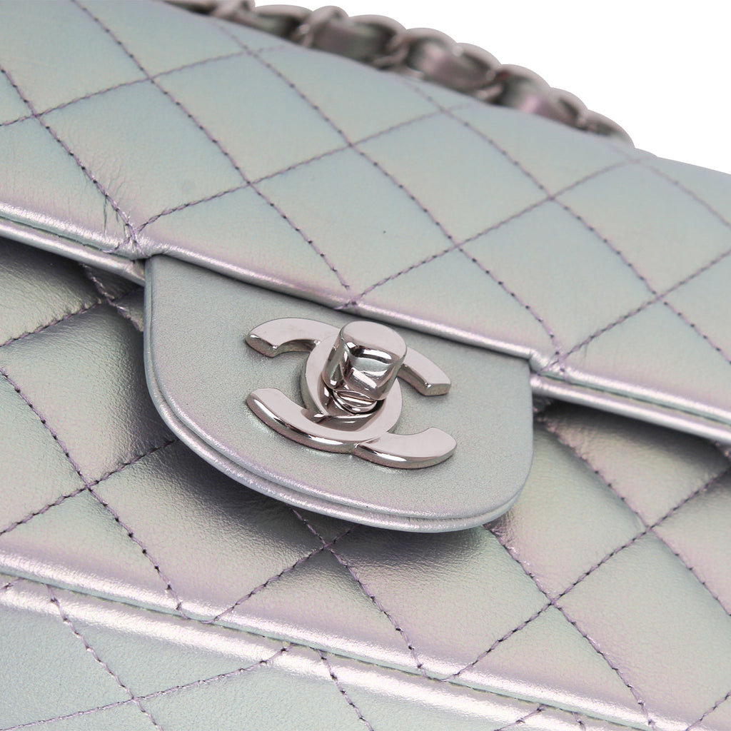 Chanel Mini Rectangular Classic Flap Bag - Iridescent Silver
