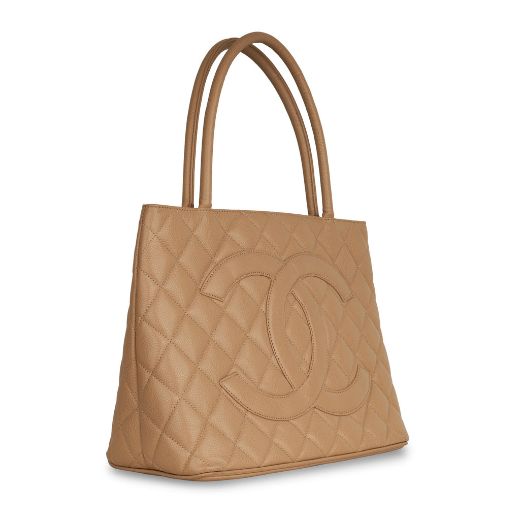 Vintage Medallion Tote - Beige