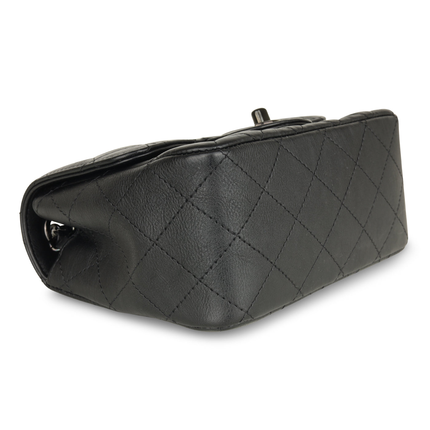 Mini Square Classic Flap - Black Calfskin