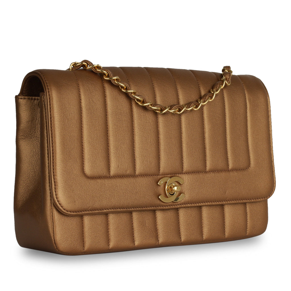 Vertical Flap Bag - Bronze
