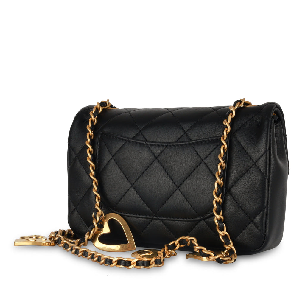 Mini Flap Bag - Heart Chain