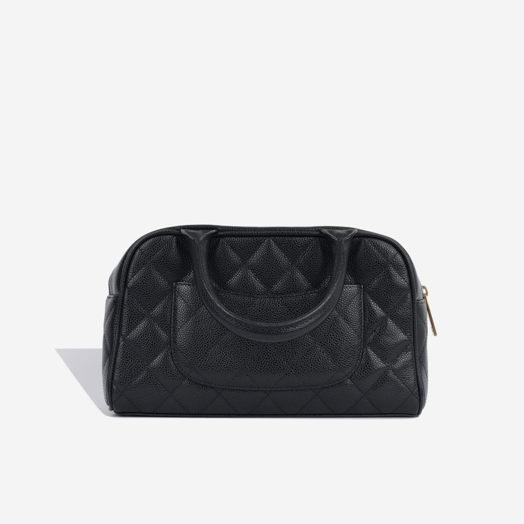 Vintage Quilted Bowler Tote
