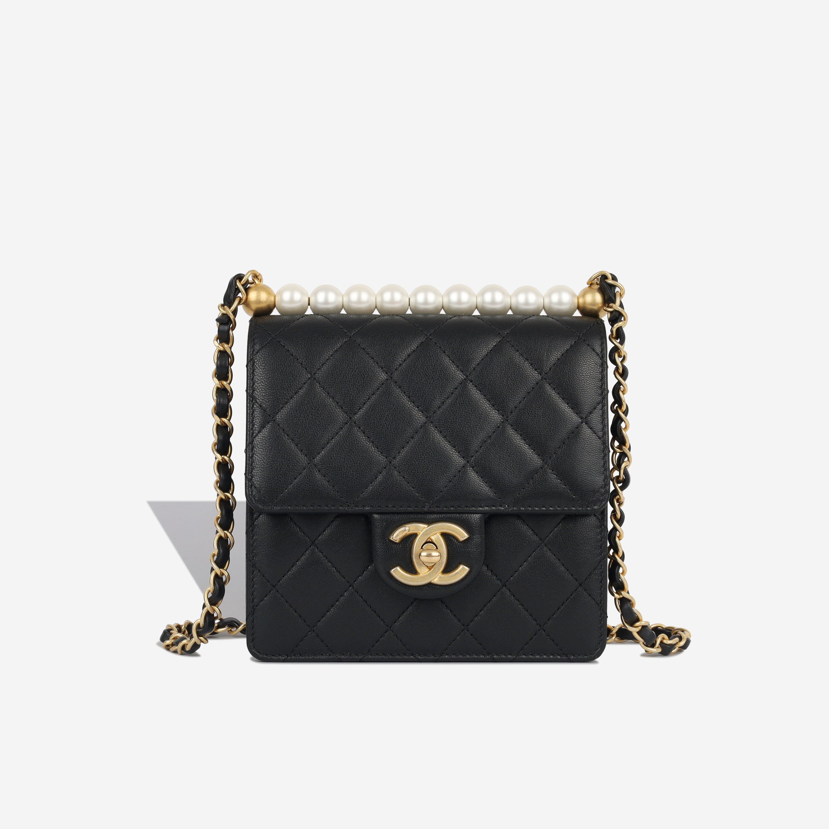 Vertical Pearl Flap Bag