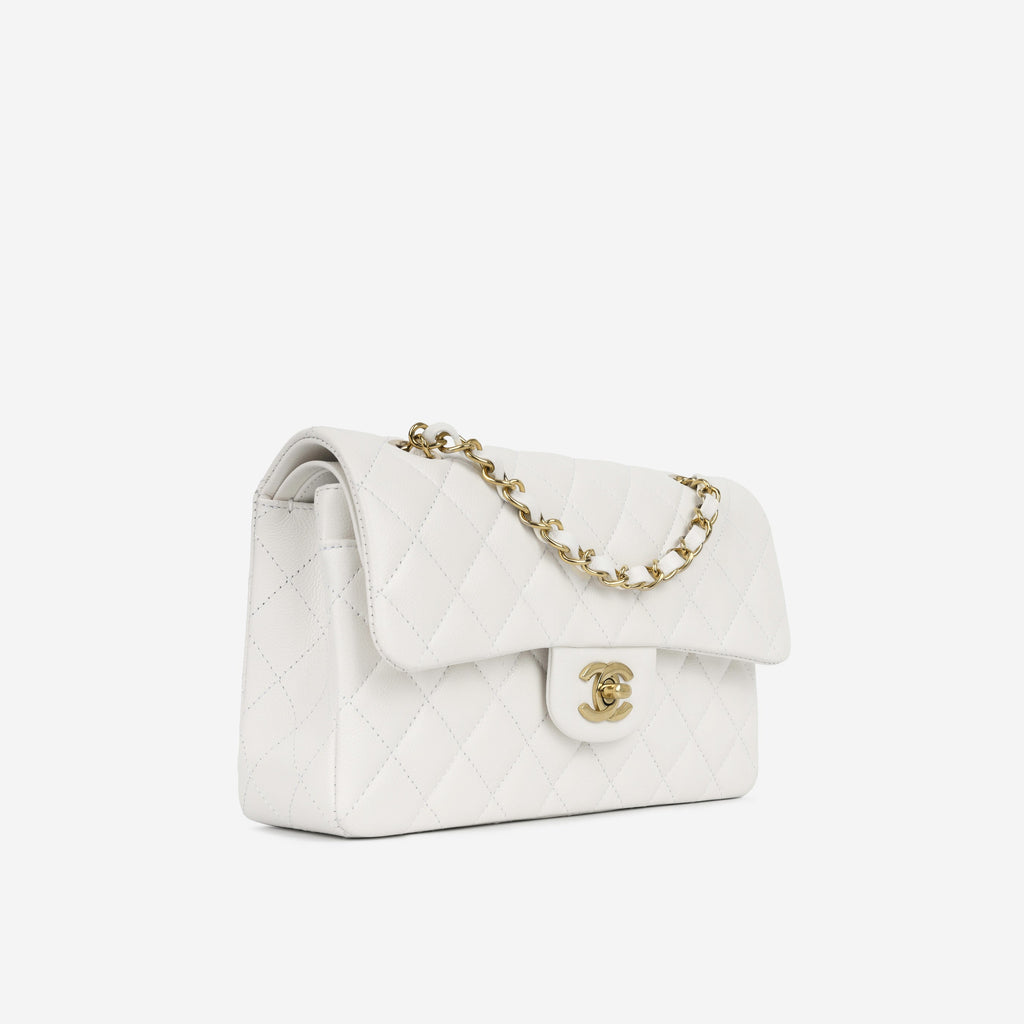 Chanel Small Classic Flap Bag - White