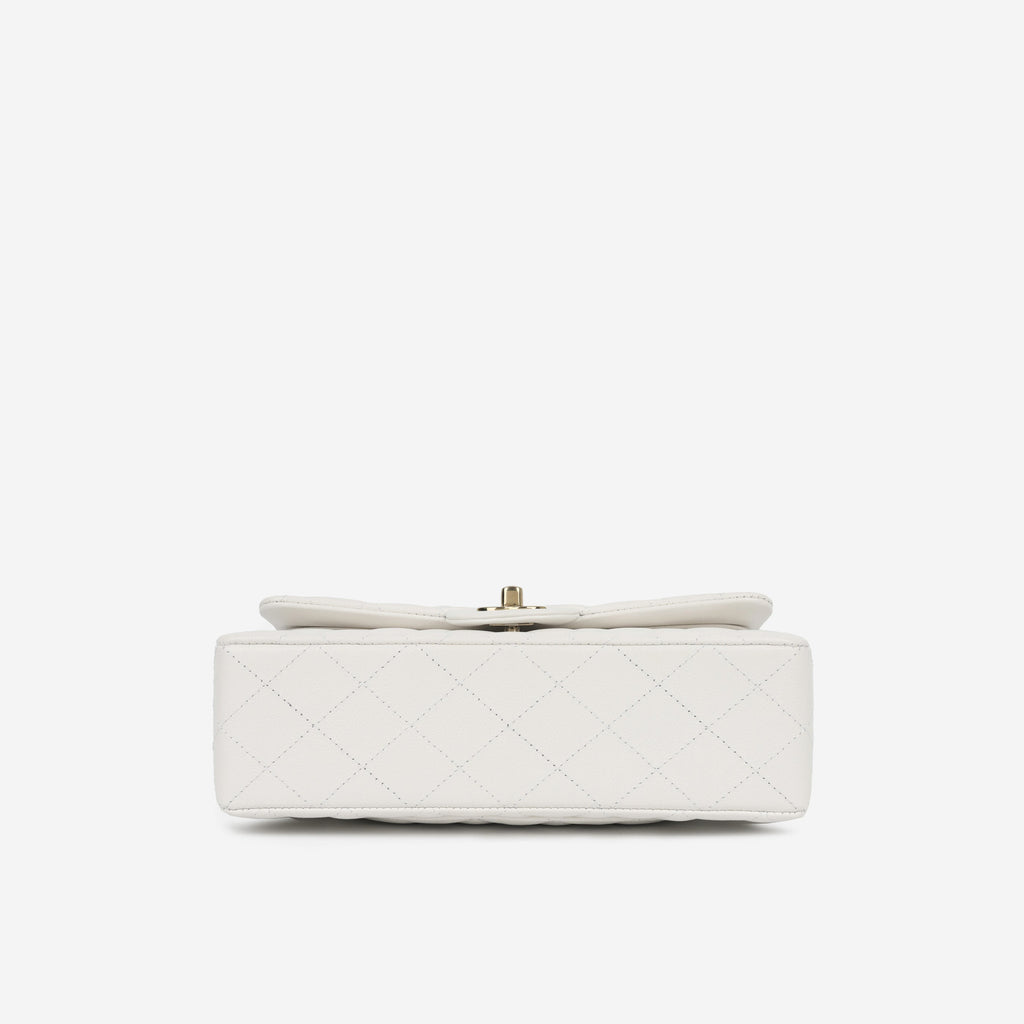 Chanel Small Classic Flap Bag - White