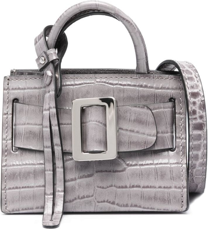 BOBBY CHARM LEATHER MINI BAG - GREY