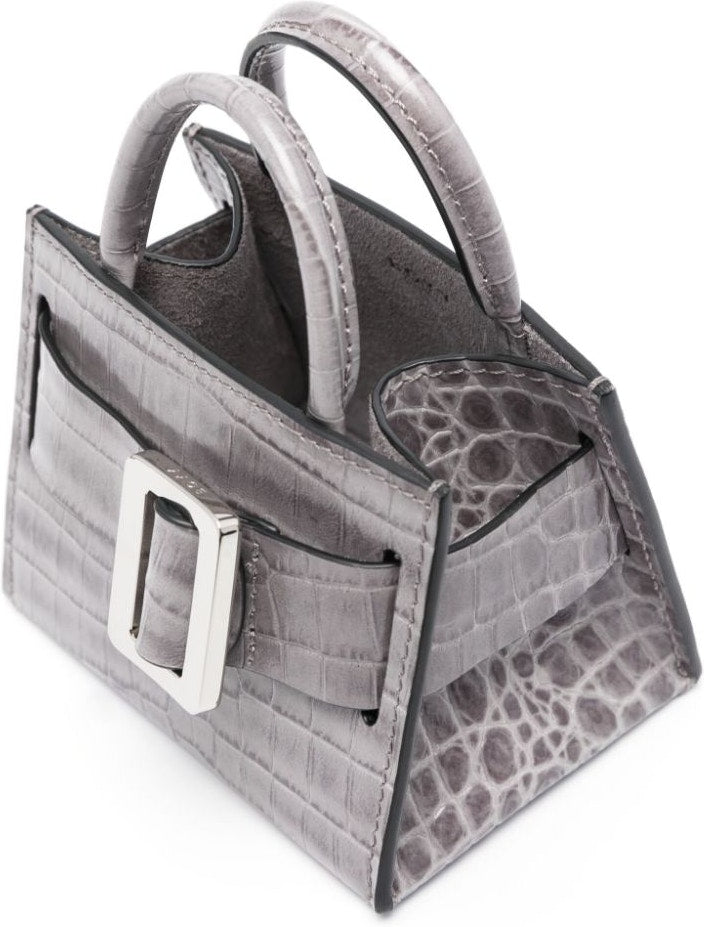 BOBBY CHARM LEATHER MINI BAG - GREY
