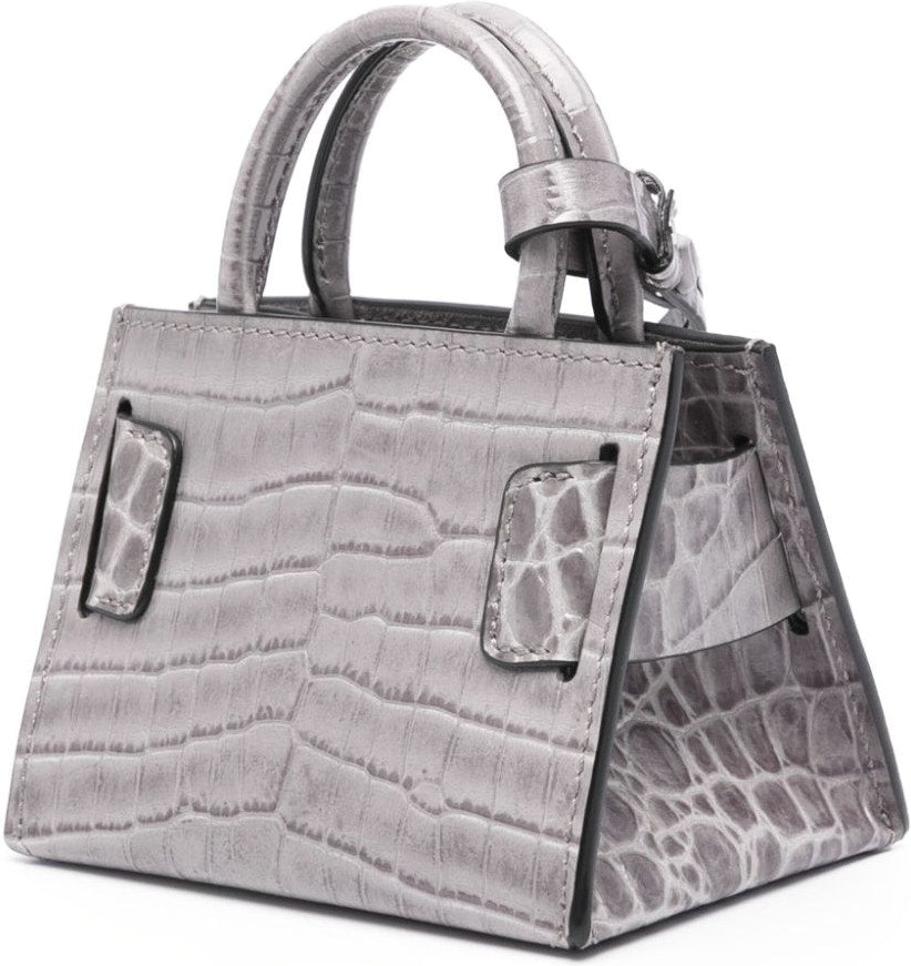 BOBBY CHARM LEATHER MINI BAG - GREY