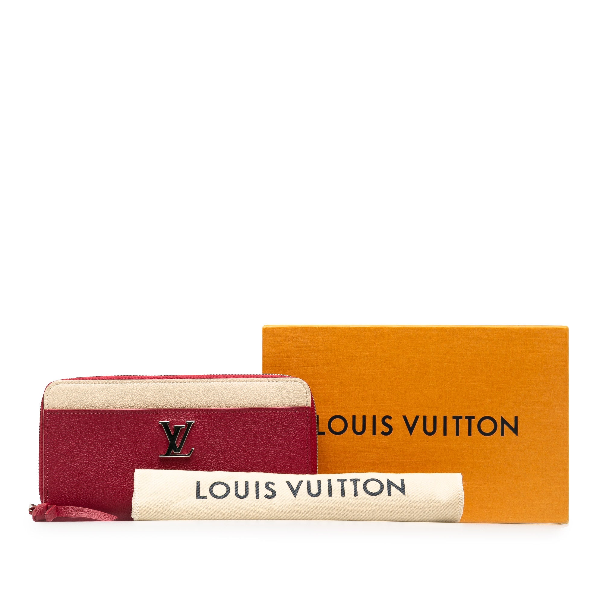 Red Louis Vuitton Lockme Zippy Wallet