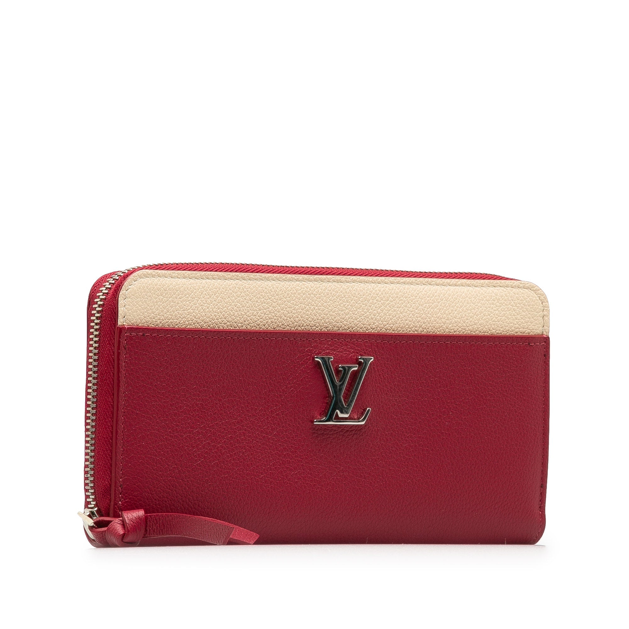 Red Louis Vuitton Lockme Zippy Wallet