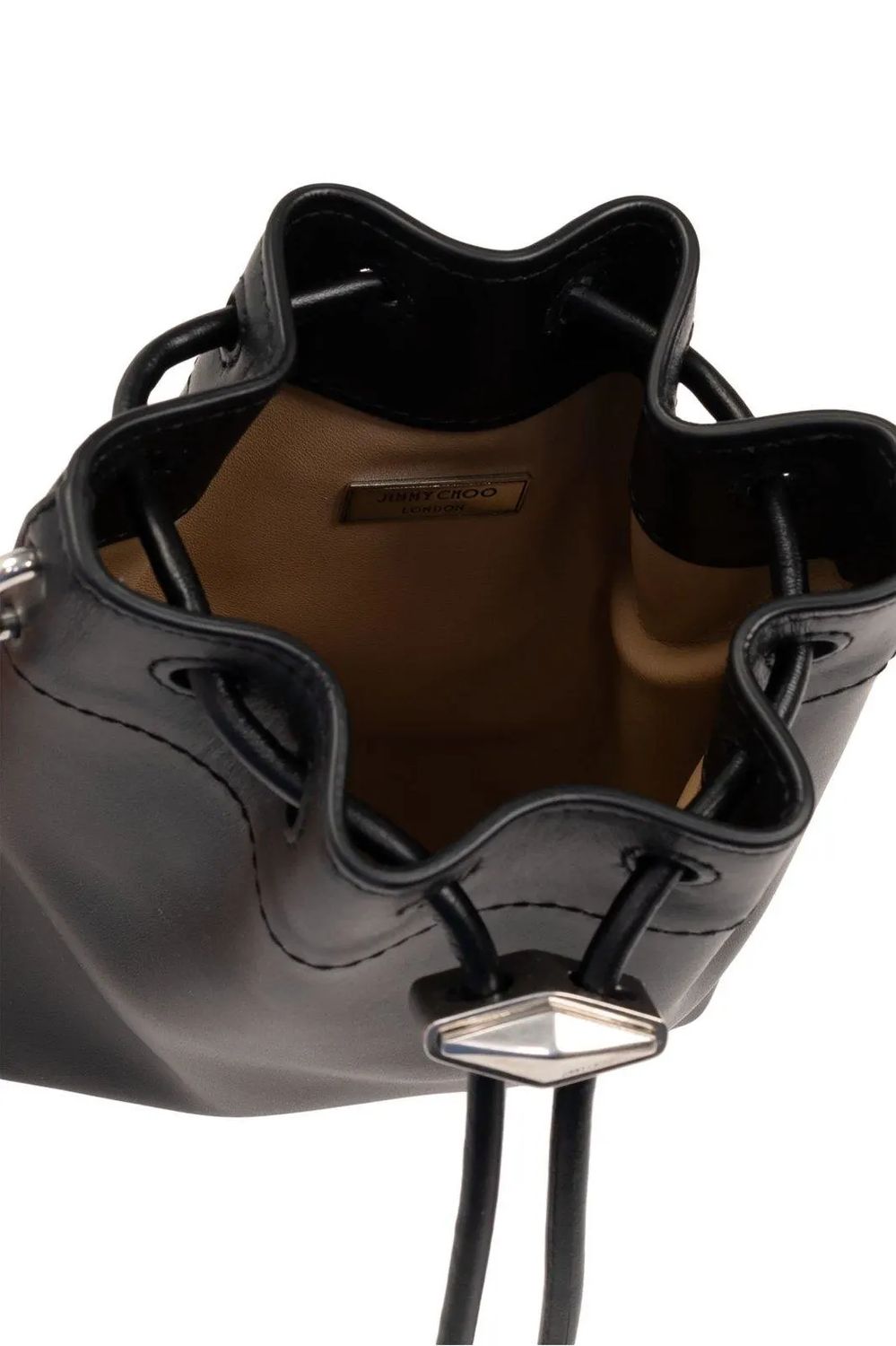 BON BON METALLIC LEATHER MINI BUCKET BAG