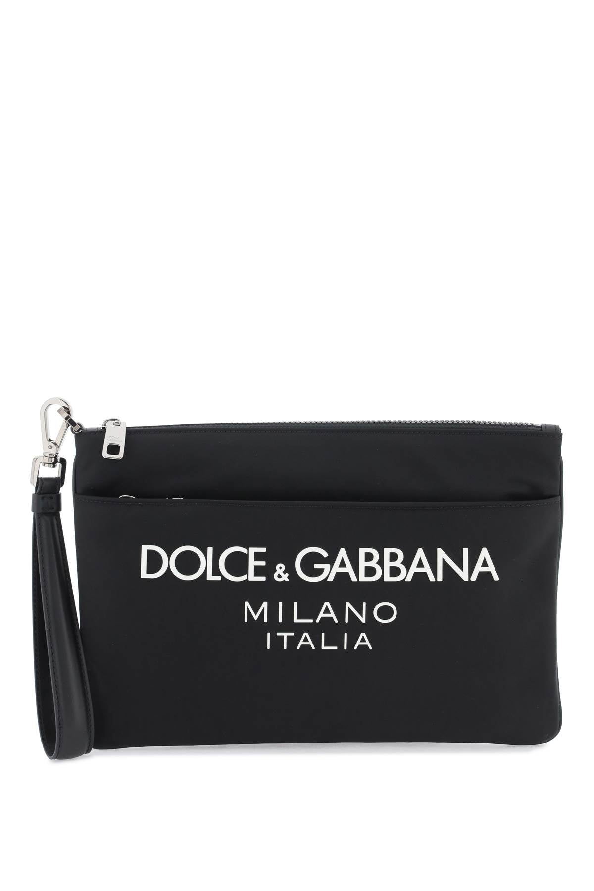 Dolce & Gabbana Nylon Pouch With Rubberized Logo Men