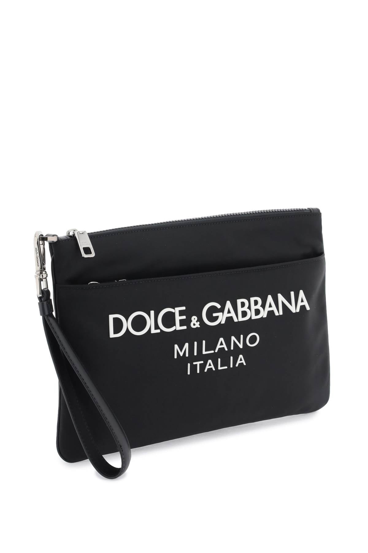 Dolce & Gabbana Nylon Pouch With Rubberized Logo Men