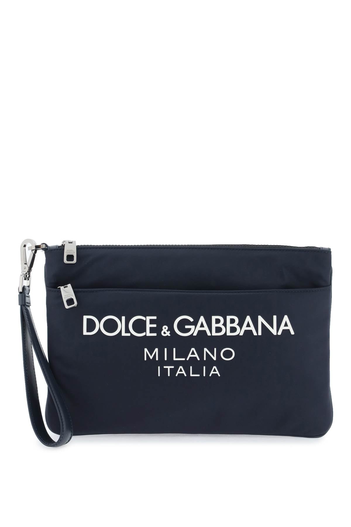 Dolce & Gabbana Nylon Pouch With Rubberized Logo Men