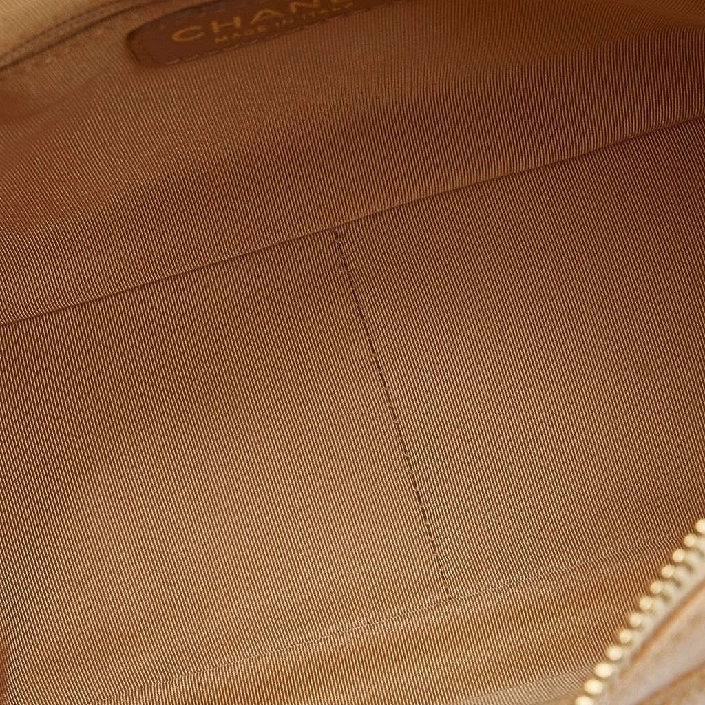 Chanel CC Timeless Shoulder Bag Large Beige Caviar Gold