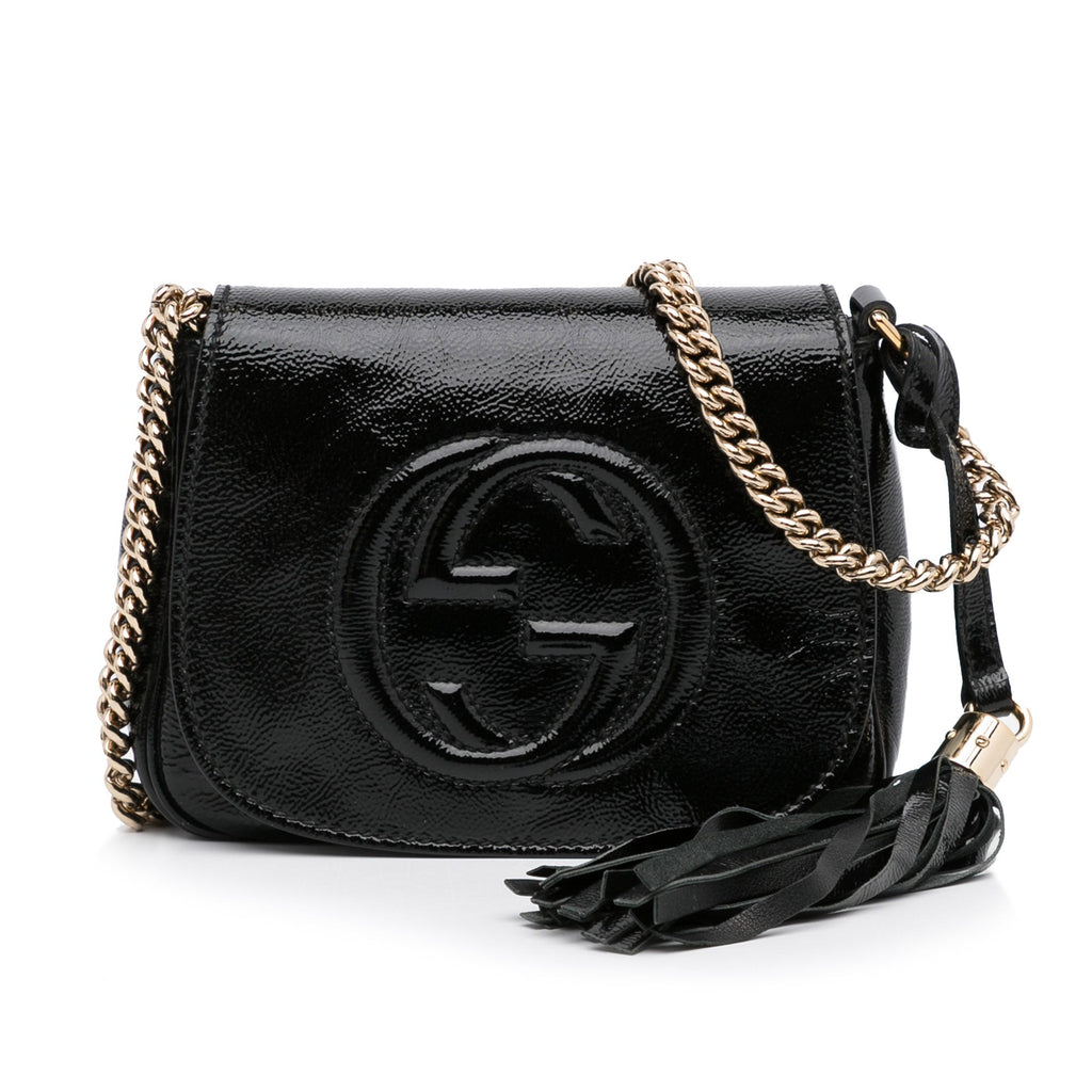 Gucci Soho Flap Bag Black Patent Leather