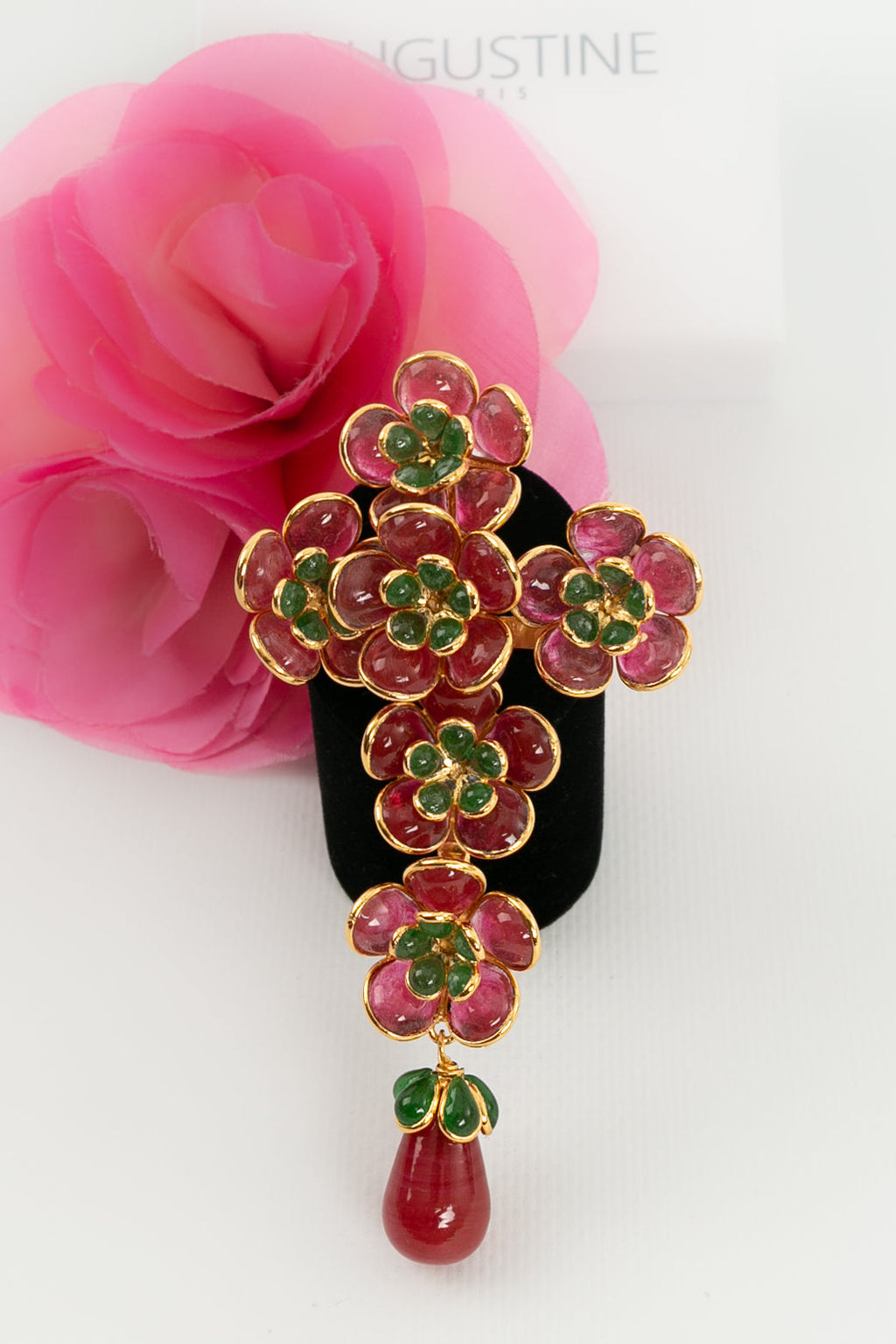 Broche croix ÃƒÆ’Ã‚Â  fleurs Augustine