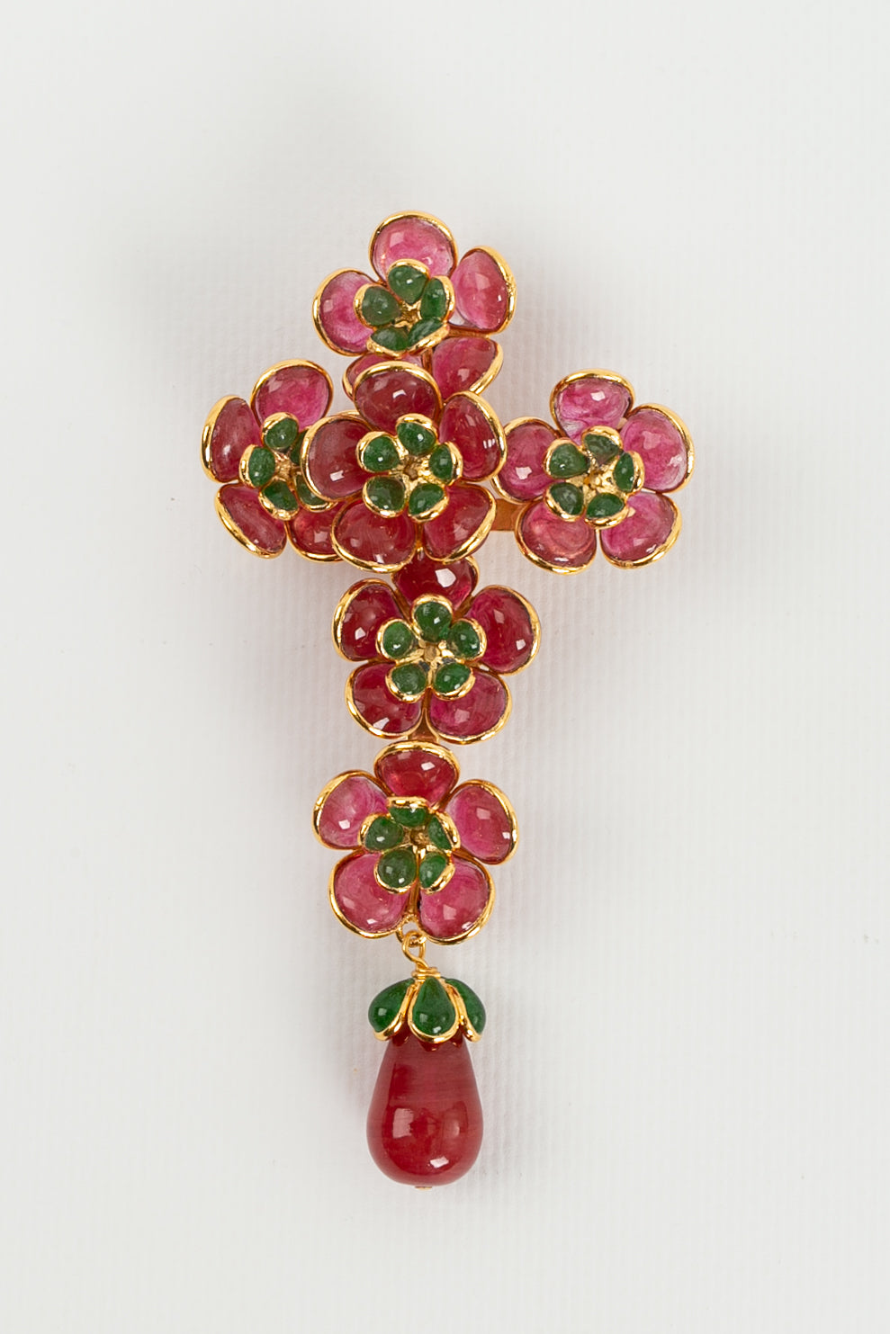 Broche croix ÃƒÆ’Ã‚Â  fleurs Augustine
