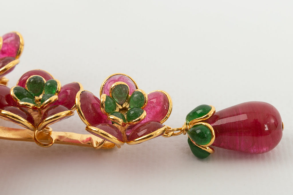 Broche croix ÃƒÆ’Ã‚Â  fleurs Augustine