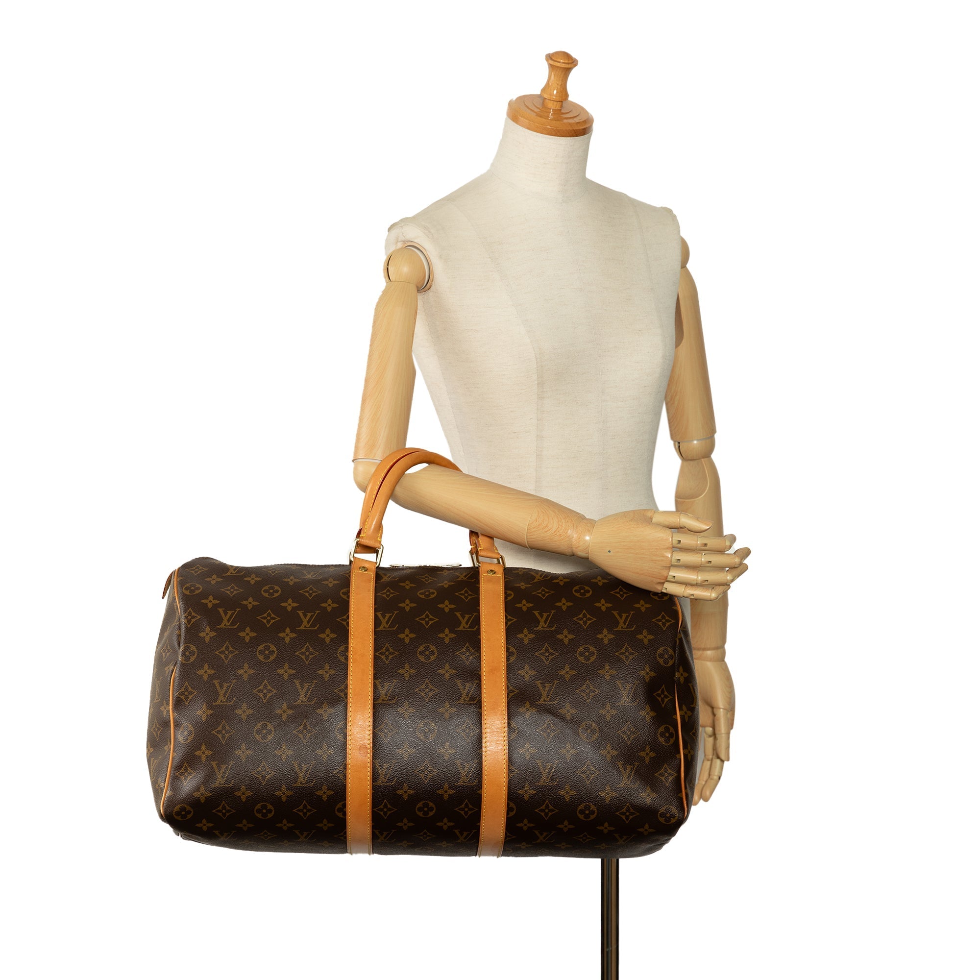 Brown Louis Vuitton Monogram Keepall 50 Travel Bag