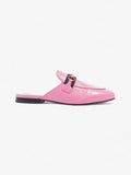 Gucci Malaga Kid Web Princetown Pink Tropical Flower Calfskin Leather EU 40 UK 7