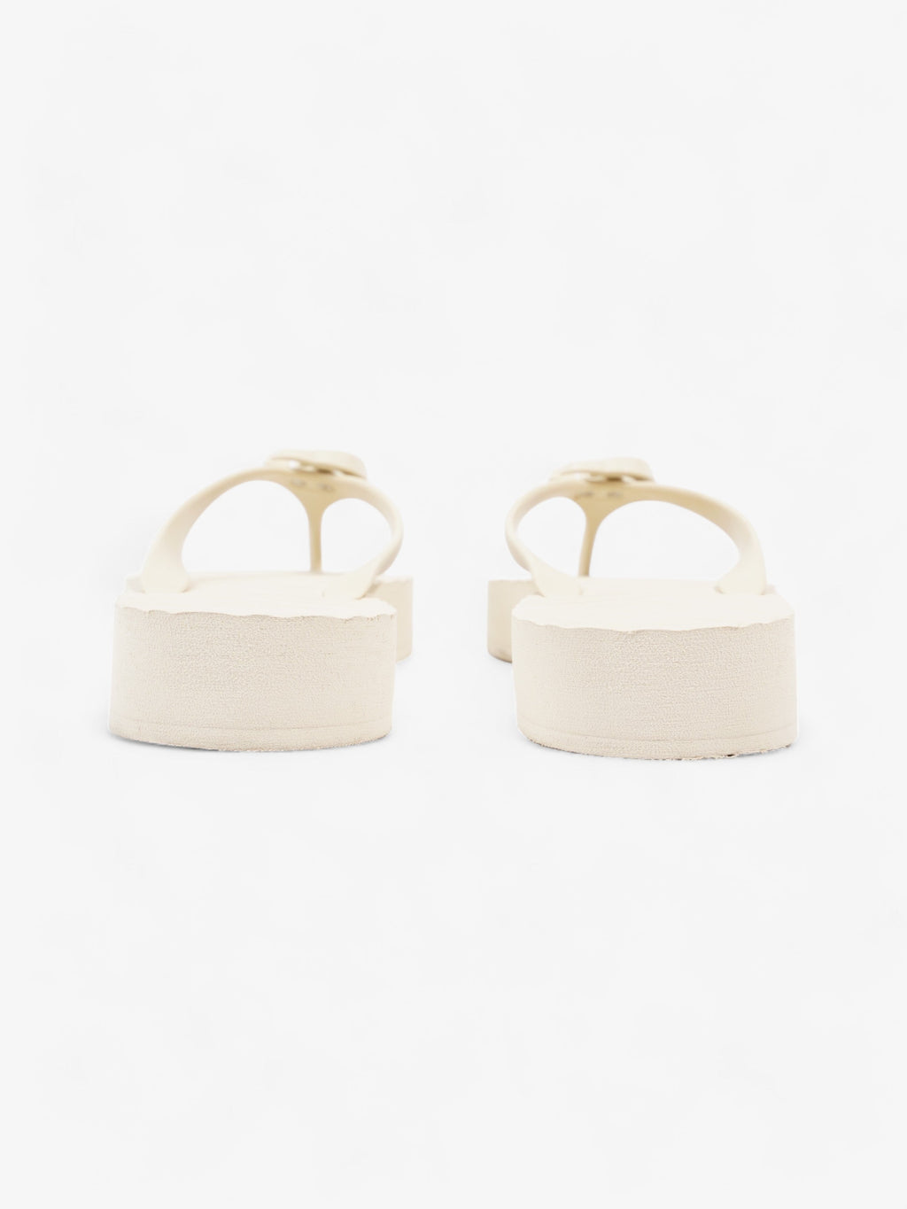 Gucci Marmont Thong Sandal Cream Rubber EU 42 UK 9