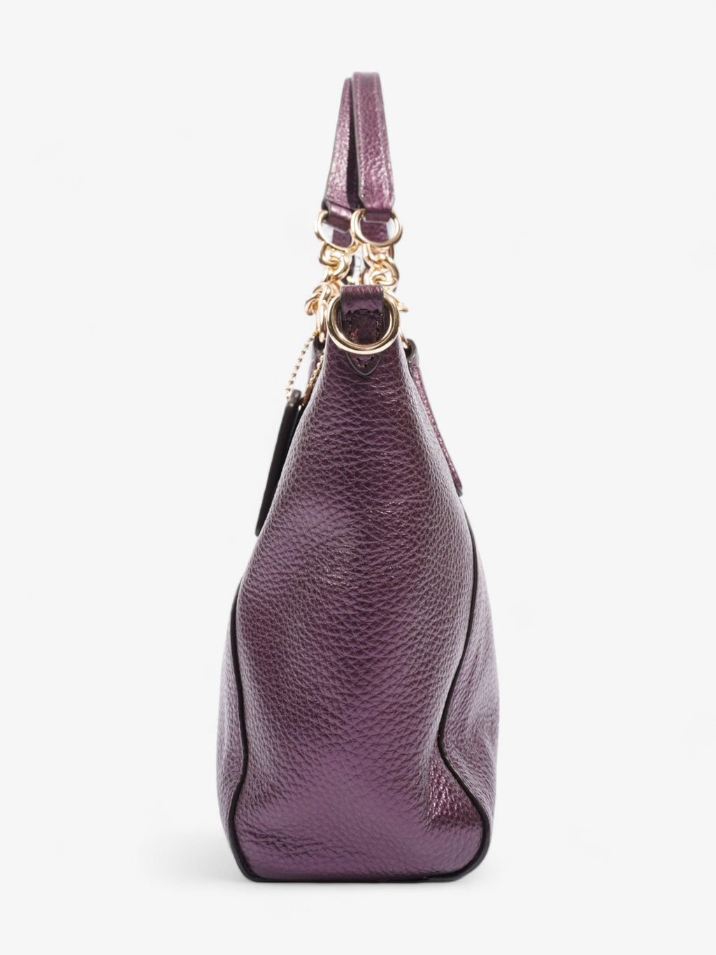 Coach Kelsey Chain Satchel Purple Leather Small