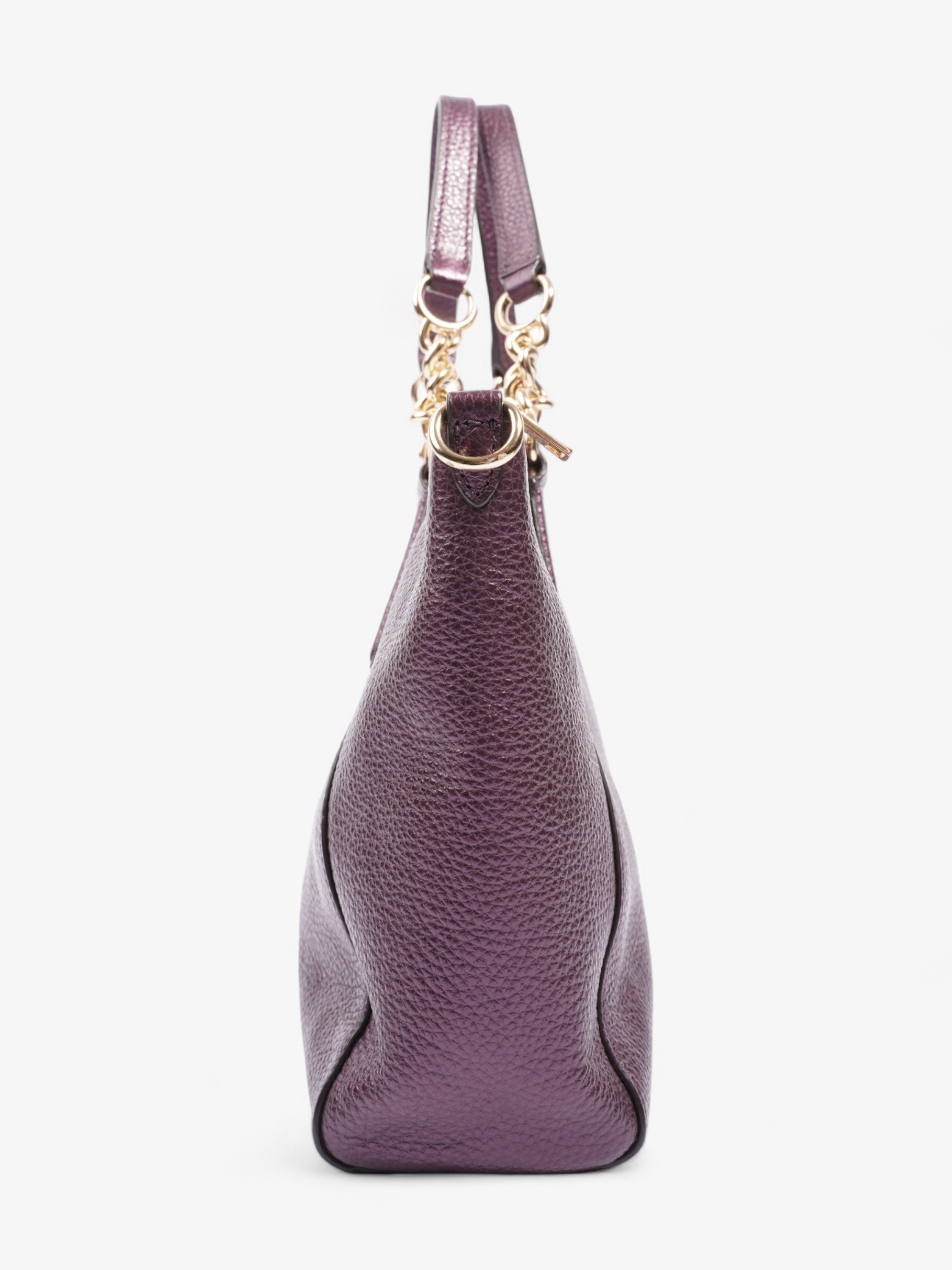 Coach Kelsey Chain Satchel Purple Leather Small