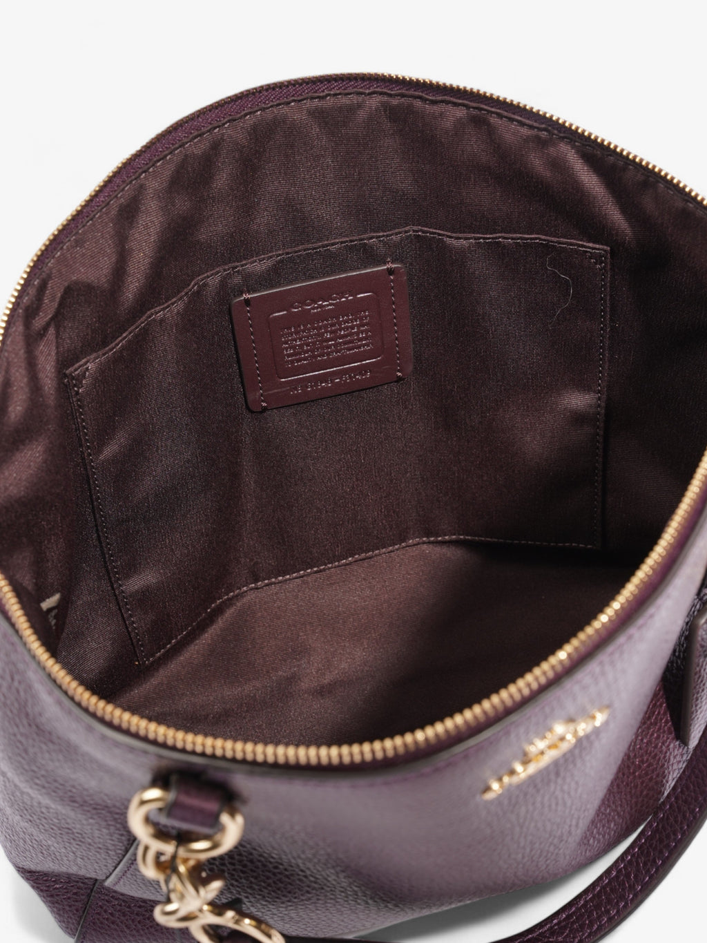 Coach Kelsey Chain Satchel Purple Leather Small