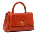 Chanel Small Lambskin Chevron Coco Top Handle Bag
