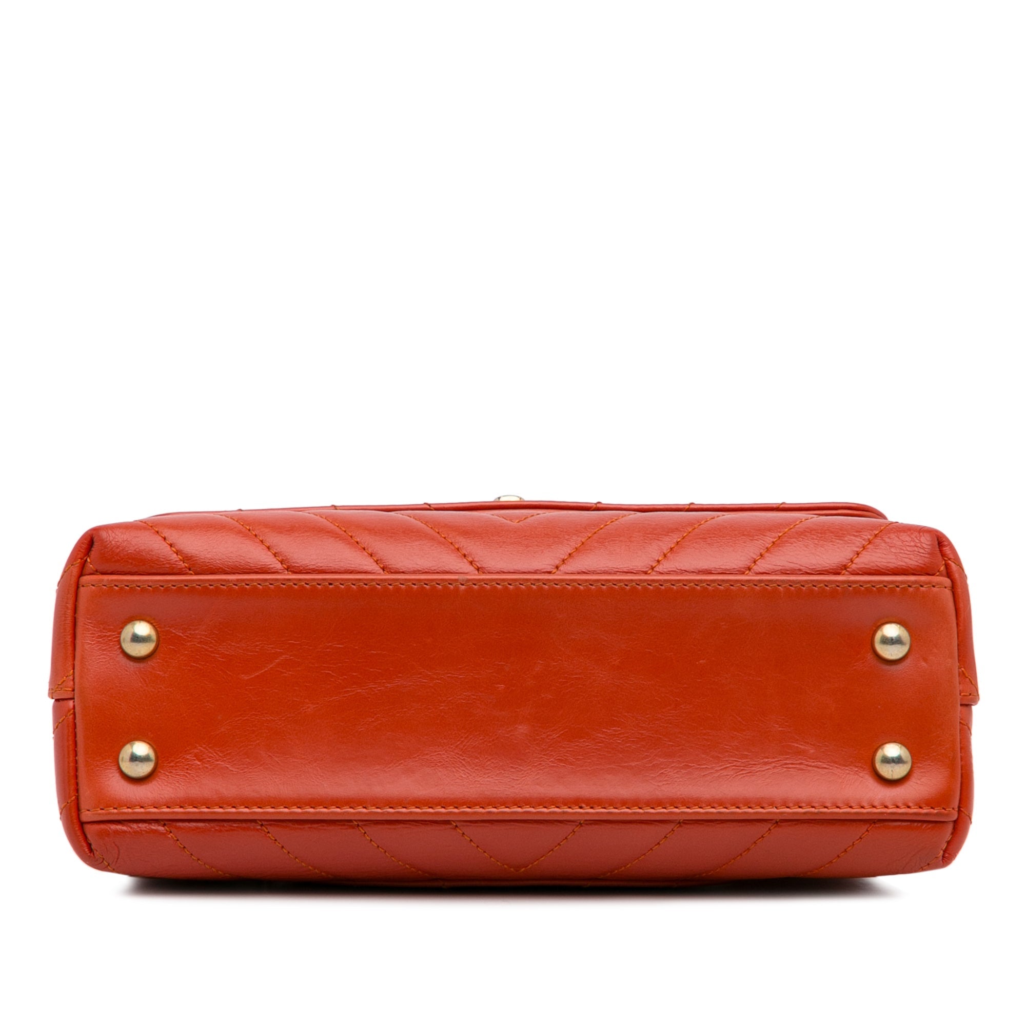 Chanel Small Lambskin Chevron Coco Top Handle Bag