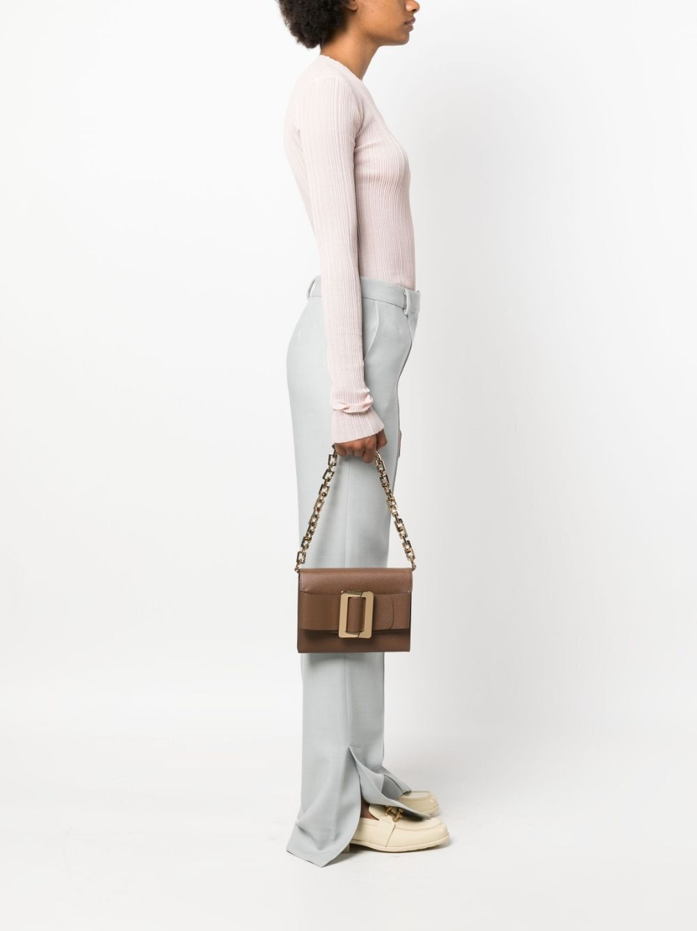 Buckle Travel Case Epsom Leather Handbag