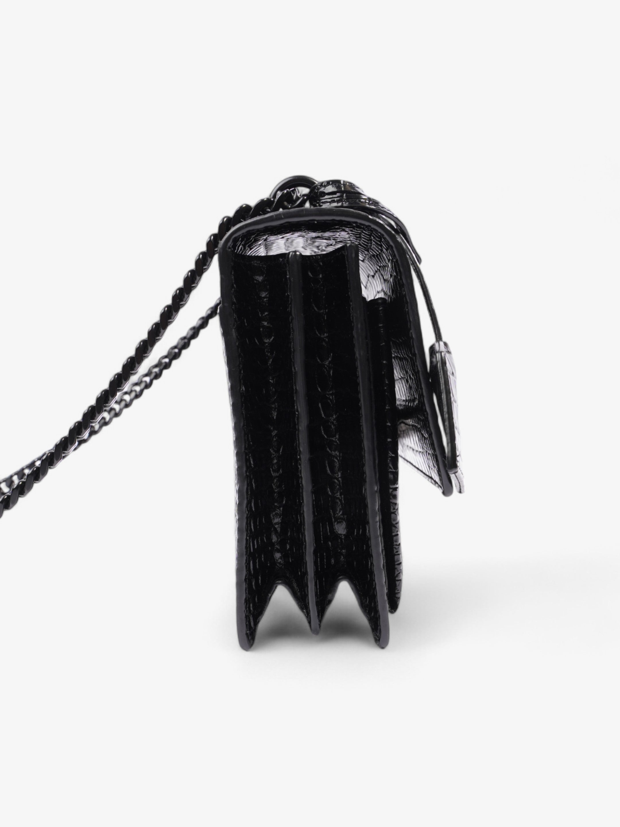 Saint Laurent Sunset Black Embossed Leather Medium