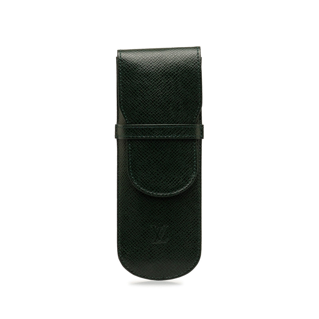 Green Louis Vuitton Taiga Etui Pen Case